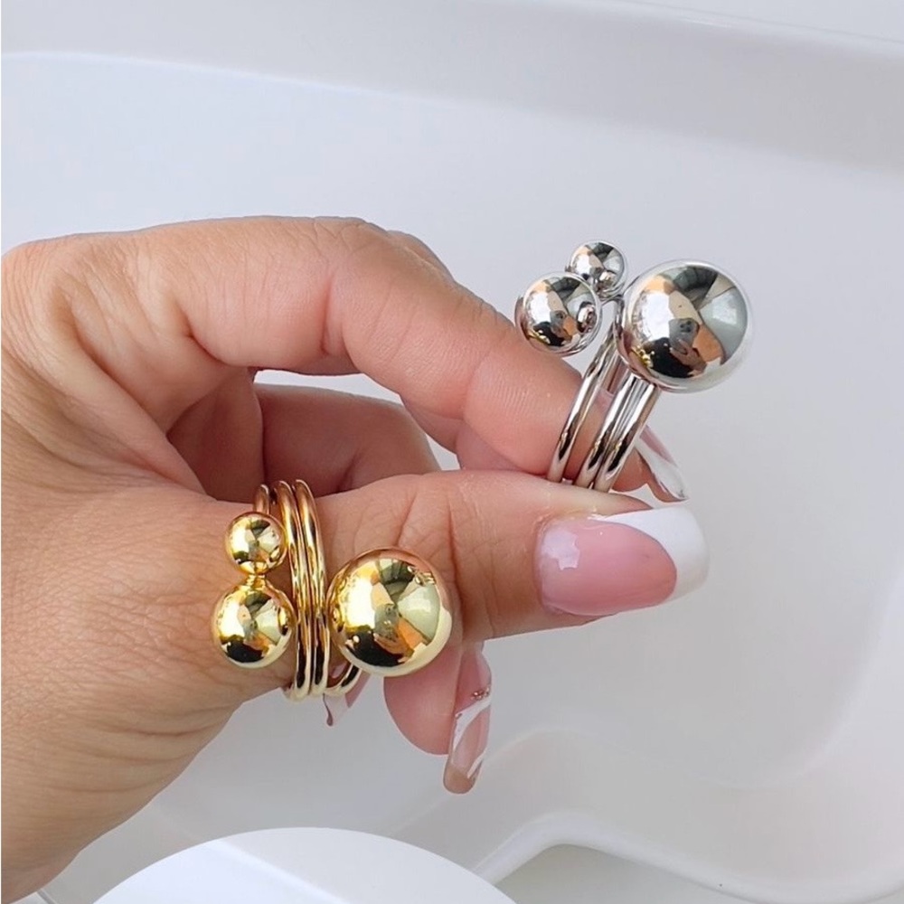 Adjustable Rhodium Gold Tone Ring